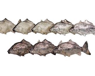 Italian Silver Plate Carp Form Napkin Holders