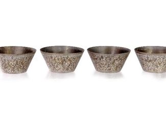 Bidri silver inlaid bronze bowls