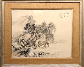 Chinese Ink & Color on Paper Painting