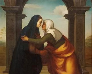 After Albertini Mariotto (Italian 1474-1515) Oil on Canvas Visitation