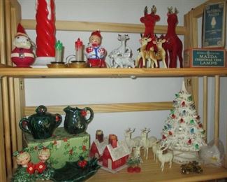 White ceramic Christmas tree & decorations