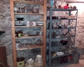 kitchen items in cellar