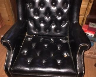Leather Wing Back Chair