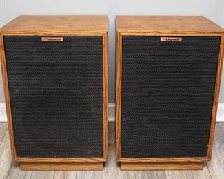 Pair of vintage Klipsch heresy II Walnut floor standing Speakers 8 Ohms Type H 00 SRB 89-16737 11/28/89  