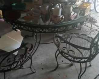 Wrought iron table set