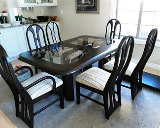 Beautiful dipped dining table + 6 chairs