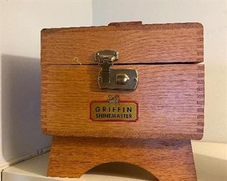 Mid century griffin shoe shine with cloths and oils