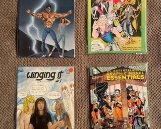 Three first edition comics from the 1980s and DC Graphic Novel Essentials - bagged