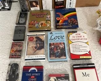 Mixed lot - cassettes, audio books, and VCR tapes