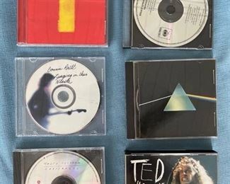 Seven pop and classic rock CDs featuring Beatles, Springsteen, Raitt, Chapman, and Nugent