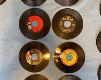 Eight oldies but goodies 45 rpm records featuring Hermits, Ross, Gary Lewis, Paul Revere, Tenille and more