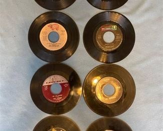 Eight oldies but goodies 45 rpm records featuring Ringo, Grass Roots, Ventures, Travolta and more