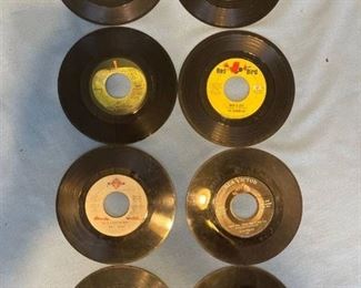 Eight oldies but goodies 45 rpm records featuring McCartney, Elvis, Mamas and Papas, Shangri-las and more
