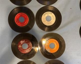 Eight oldies but goodies 45 rpm records featuring Avalon, Billy Joe Royal, Boone, First Edition and more