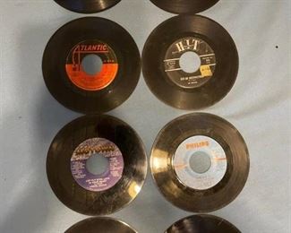 Eight oldies but goodies 45 rpm records featuring Crosby, Stills and Nash, Beatles, Richie, Mauriat and more