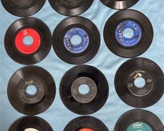 Twelve oldies oldies 45 rpm records