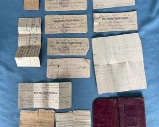 Wallet containing 100 year-old receipts