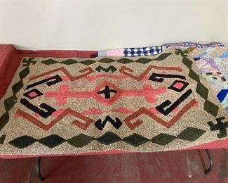 Nice Old Braided Rug (Indian Good Luck Symbols)