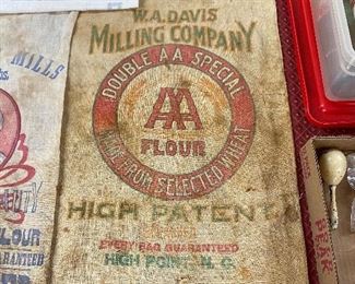 Early W.A. Davis Milling Company AA Flour Sack (High Point, N.C.)