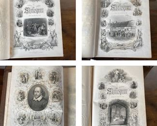 (3vol) SHAKESPEARE BINDINGS | With signature to interior page 1857; "The Complete Works of Shakespeare From the Original Text" pub. New York, Martin, Johnson, & Company, including Tragedies, Comedies, and Histories, each bound in gilt tooled leather with gilt page edges, c. 1850s