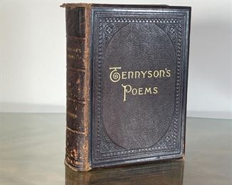 TENNYSON'S POEMS | "The Poetical Works of Alfred, Lord Tennyson / Complete Edition, pub. New York: Thomas Y. Crowell & Co.", copyright 1885, bound in tooled brown leather with gilt page edges 