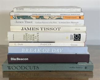 (10vol) ART BOOKS | Large format coffee table books on primarily art subjects, including James Tissot, The Artist and the Book in France, Break of Day by Colette, Eero Saarinen, Prints from the Cooper-Hewitt Museum, Woodcuts (Artline Edition), Pascin by G. Diehl, L'Estampe Originale, and Dia: Beacon 