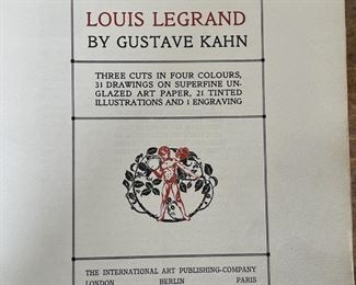 MODERN FRENCH MASTERS | Including texts on Louis Legrand by Gustave Kahn, Edgar Degas and Constantin Guys by Georges Grappe, and Eugene Delacroix by Camille Mauclair, illustrated with plates of works by each artist; large format in fancy binding with colorful floral fabric spine 