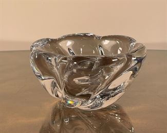 ORREFORS CRYSTAL GLASS BOWL | With etched signature on the bottom, no. F2611-21; h. 4 x dia. 6-1/4 in. 