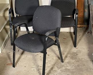 (3pc) BLACK CONFERENCE CHAIRS | With upholstered seats and backrests; h. 33 x w. 22 x d. 24 in. 