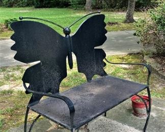 Butterfly yard bench