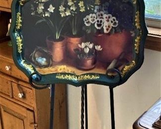 Easel; floral tray