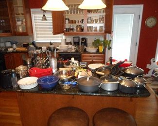 Lots of Kitchen Items (Pots, Pans, Bowls, Glasses, Etc)