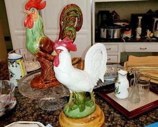 Roosters,  porcelain 