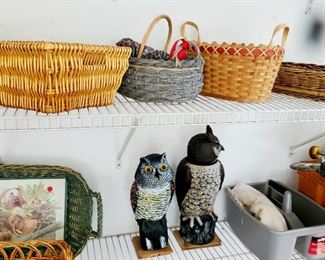 Baskets,  yard owls, 