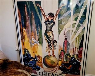 Framed reproduction poster, Chicago World's Fair