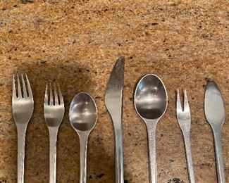 Four 7-pc. place settings (vintage/stainless)