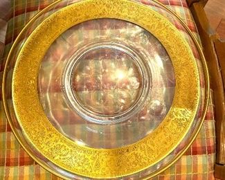Gold-rimmed serving platter