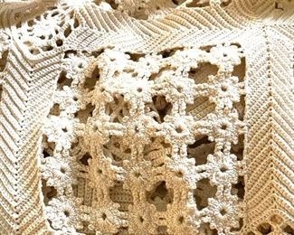 100 year old crocheted  bed cover
