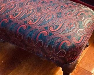 Antique upholstered foot stool