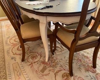 Ethan Allen dining table with 8 chairs- French styling