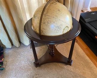 lighted globe and stand