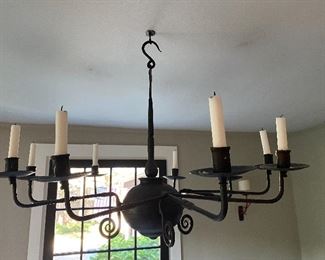 19th C French Wrought Iron Chandelier