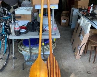Vintage wooden oars