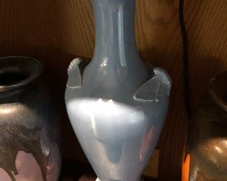 Large Cowan pottery vases all made by Cowan as lamp bases
