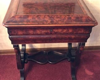 Beautiful Victorian box on stand or Ladies work table