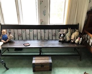 Long primitive country bench