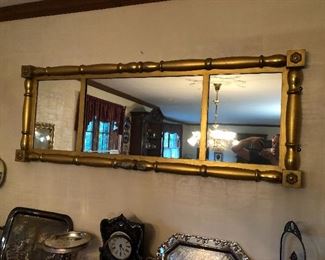 Large long gilt mirror