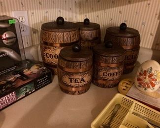 Vintage Barrel canisters 