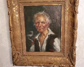 Italian oil of a man with pipe