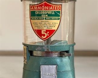 Vintage 5 cent Ammoniated Chlorophyll gum dispenser 
1940s